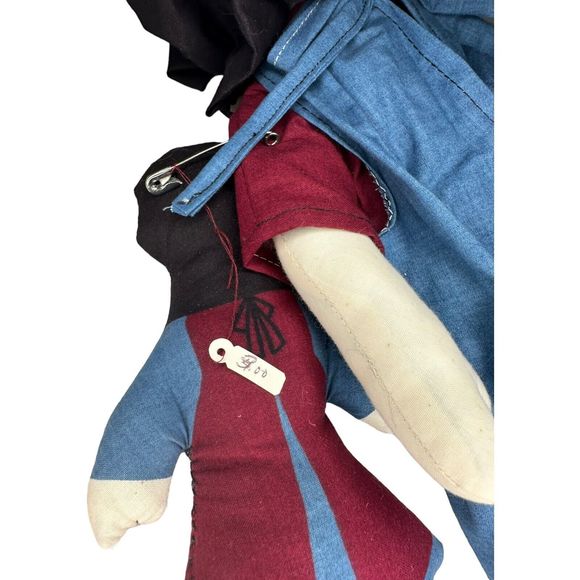 Pair of Amish Folk Art Handmade Primitive Cloth Dolls Mother & Child 17” - Picture 10 of 15